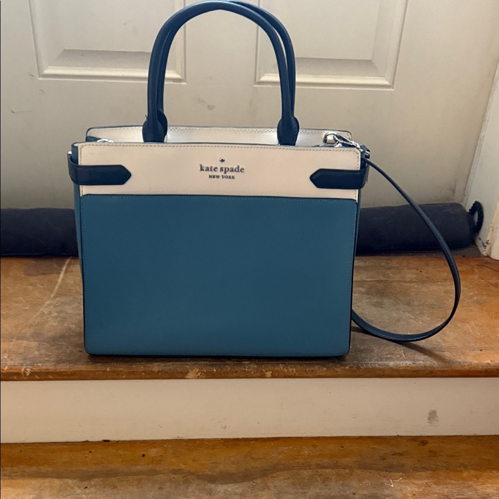 Kate Spade Teal and White Satchel
